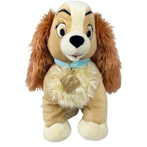 Disney Store Lady Form Lady & The Tramp 11” Plush Toy With Collar